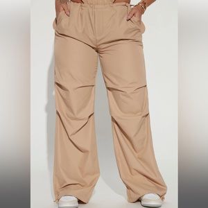 Khaki parachute pants